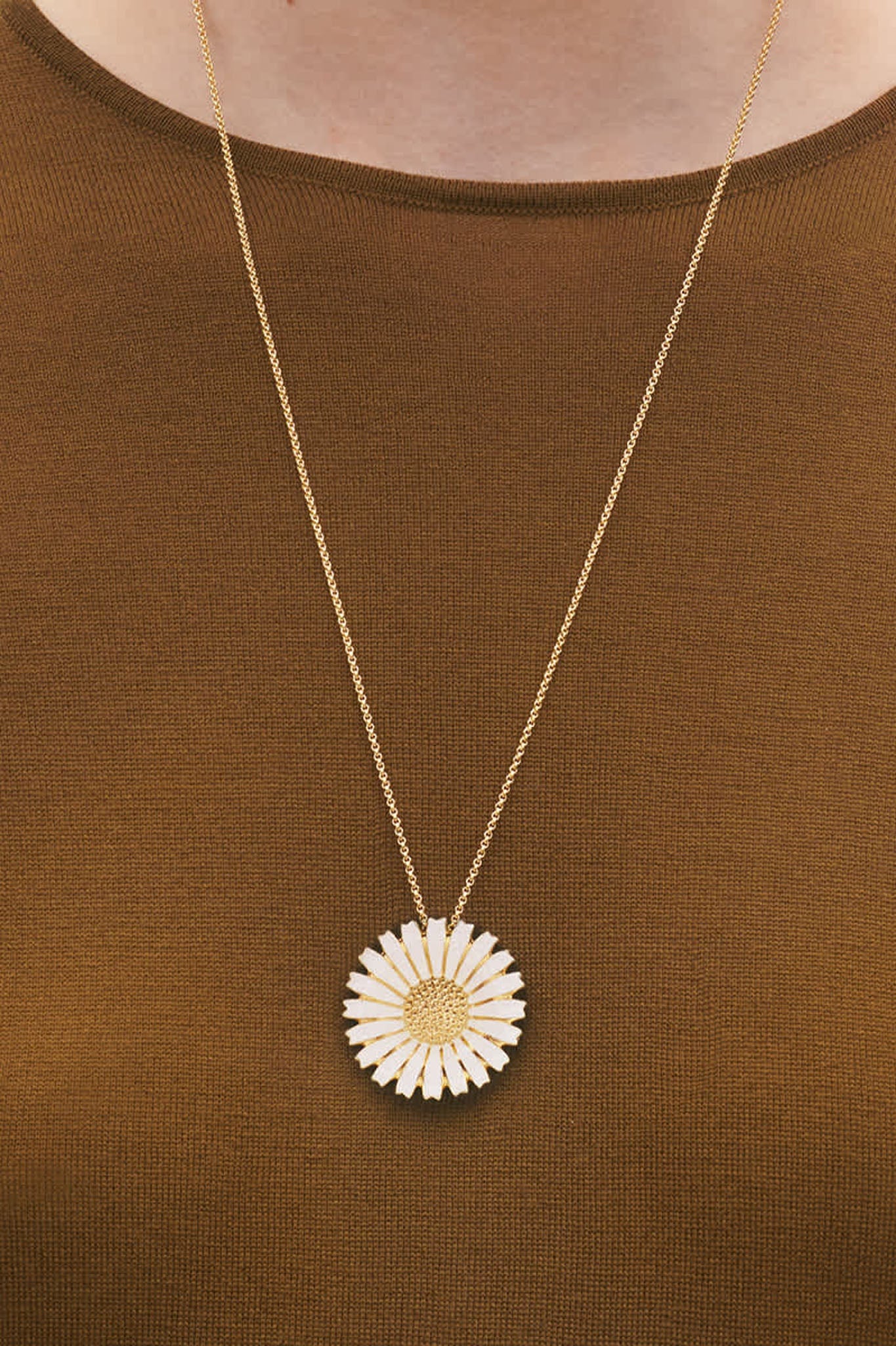 Georg Jensen Daisy kullattu rintakoru/riipus