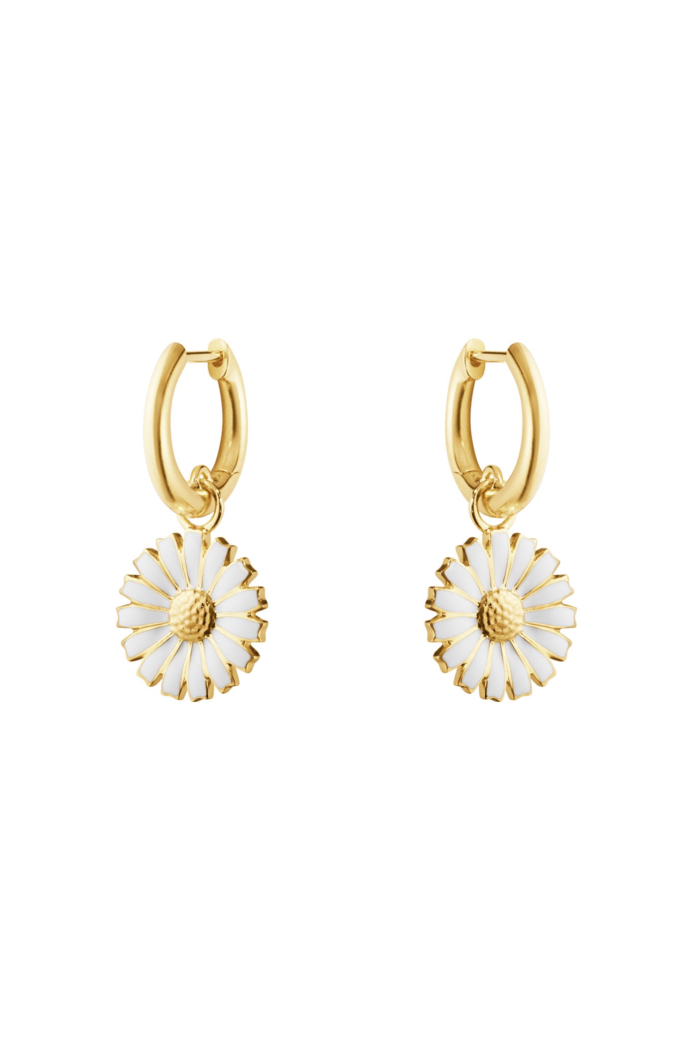 Georg Jensen Daisy kullatut hopeiset korvarenkaat