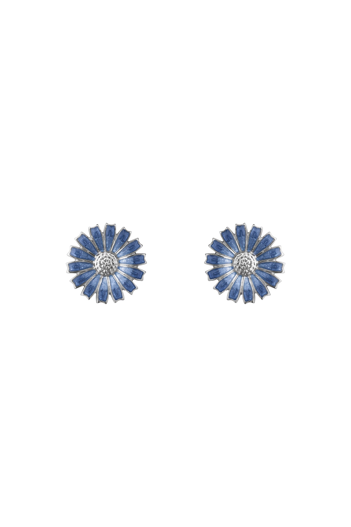 Georg Jensen Daisy sininen emali hopeiset korvakorut