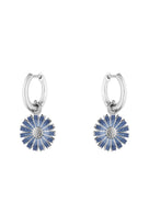 Georg Jensen Daisy sininen emali hopeiset korvarenkaat 20001770