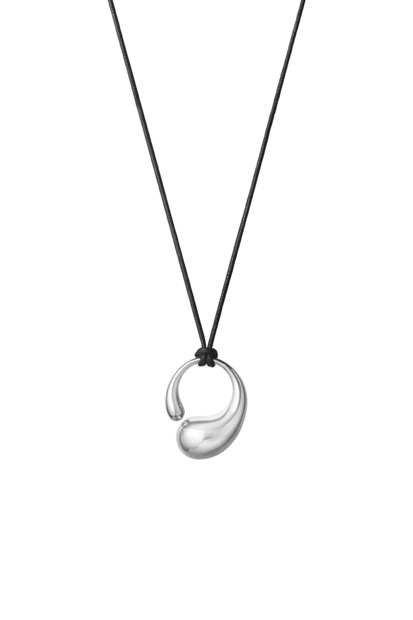 Georg Jensen Mercy Large hopeinen riipus nahkanauhassa