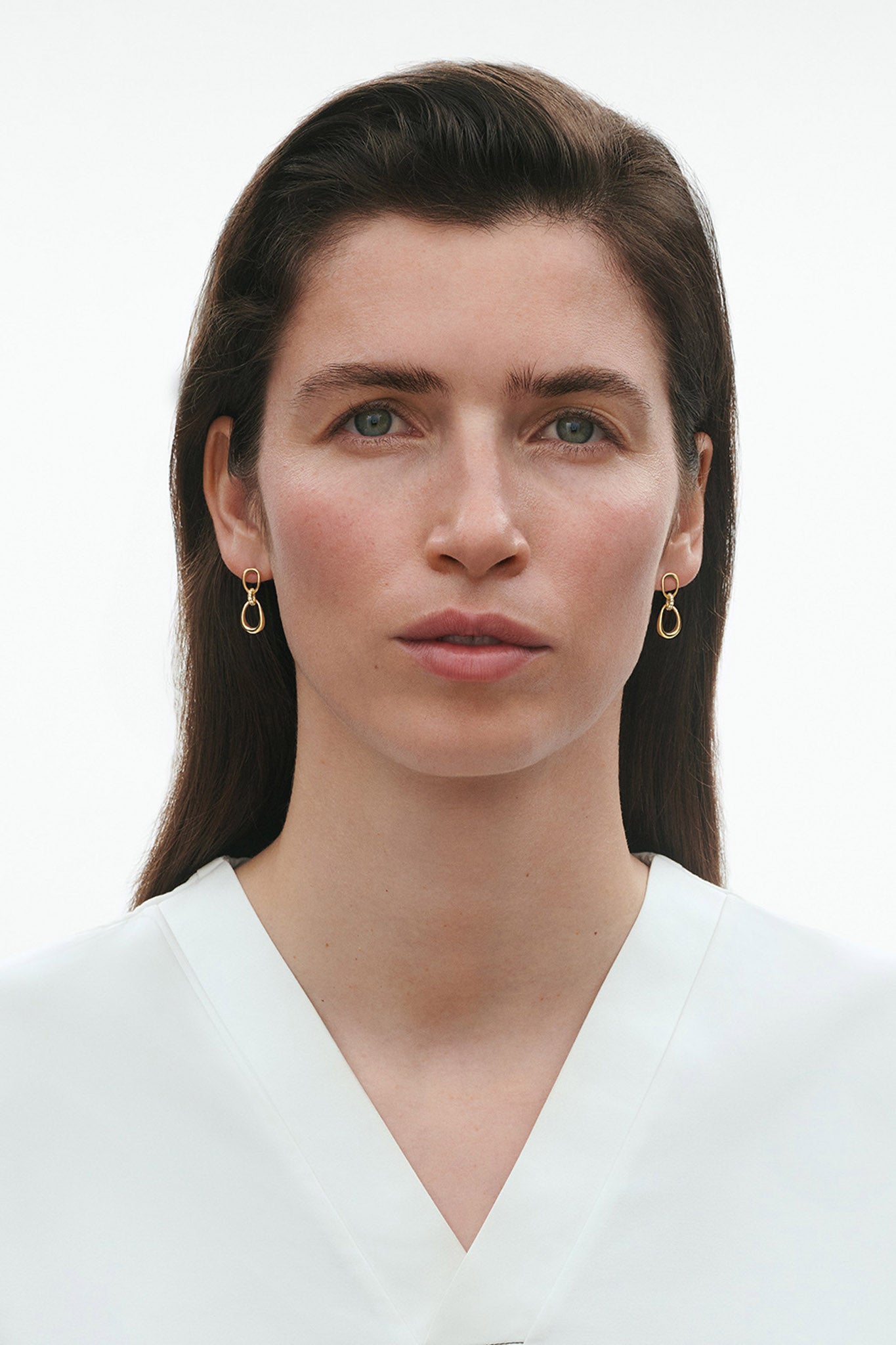 Georg Jensen Offspring kultaiset timanttikorvakorut 0,05ct