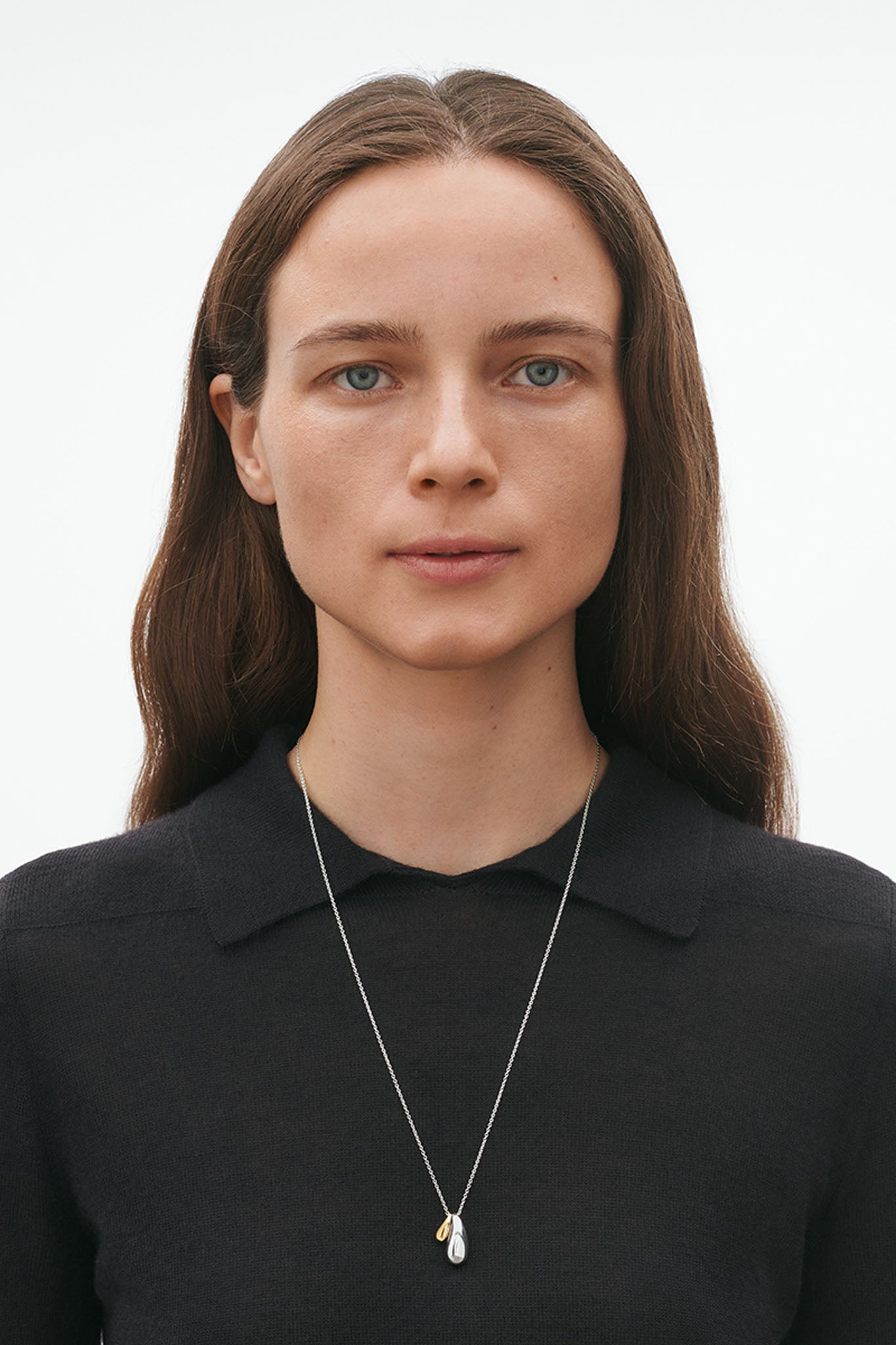 Georg Jensen Reflect Double Drop kaulakoru, hopea ja kulta