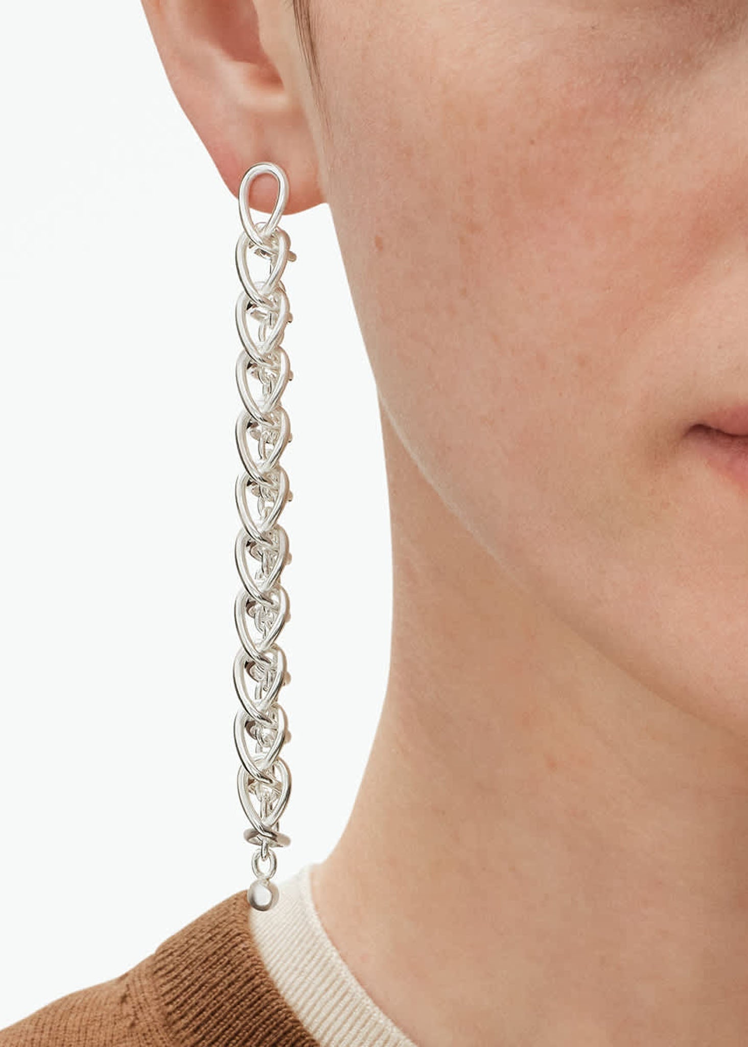 Georg Jensen Weft 11 Link hopeiset korvakorut