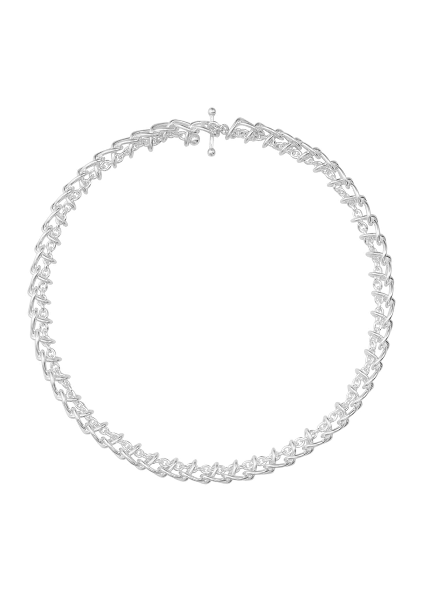 Georg Jensen Weft single link hopeinen kaulakoru