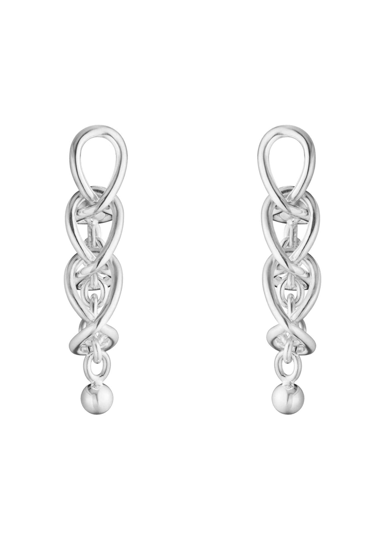 Georg Jensen Weft Triple Link hopeiset korvakorut