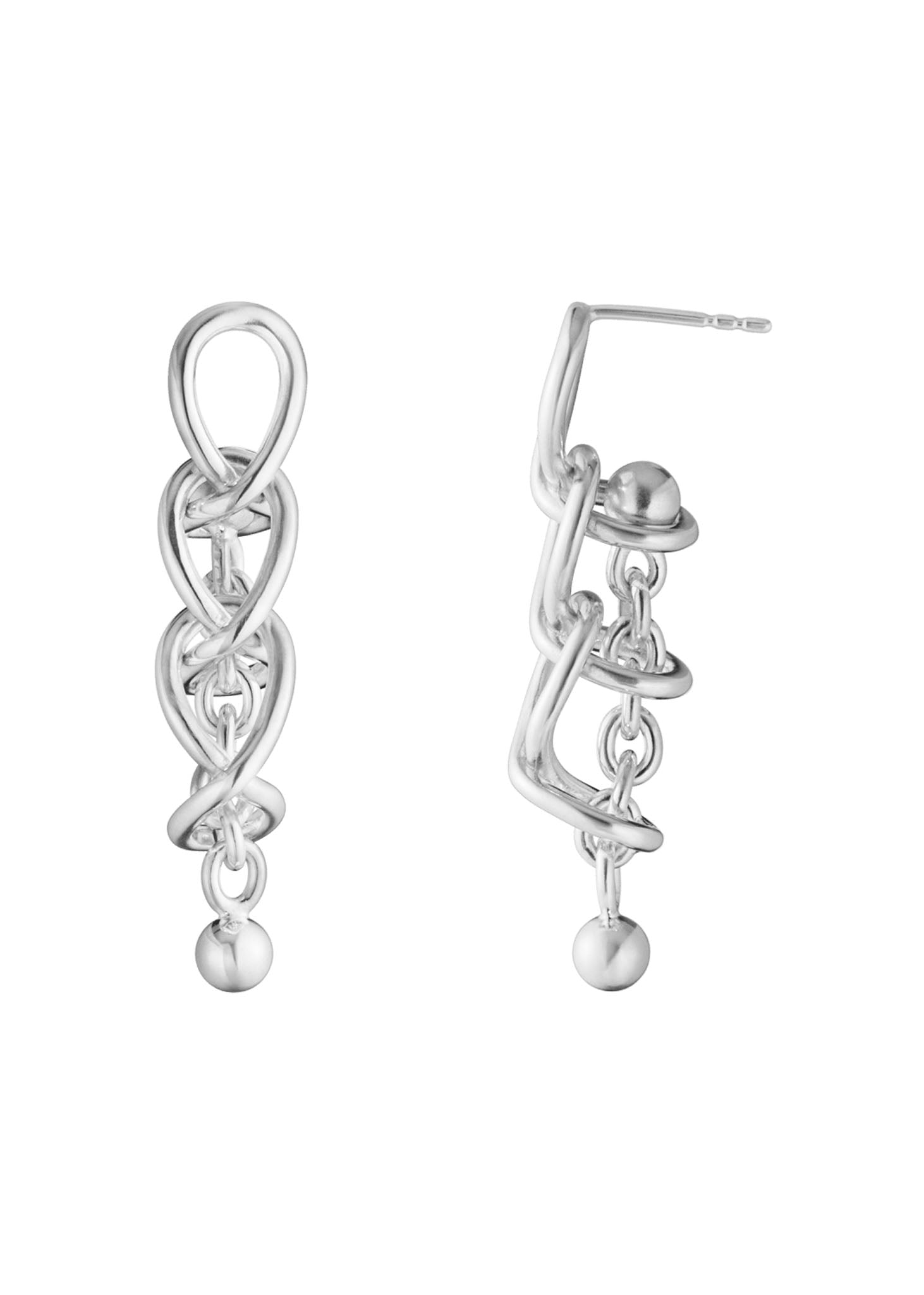 Georg Jensen Weft Triple Link hopeiset korvakorut