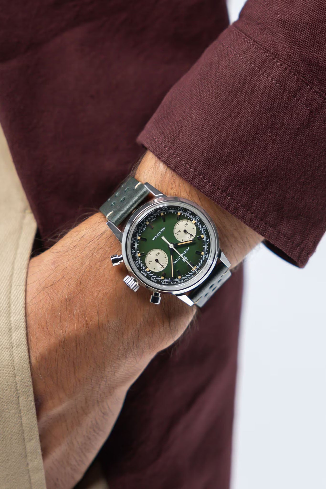 Hamilton Intra-Matic Chonograph H Mechanical rannekello