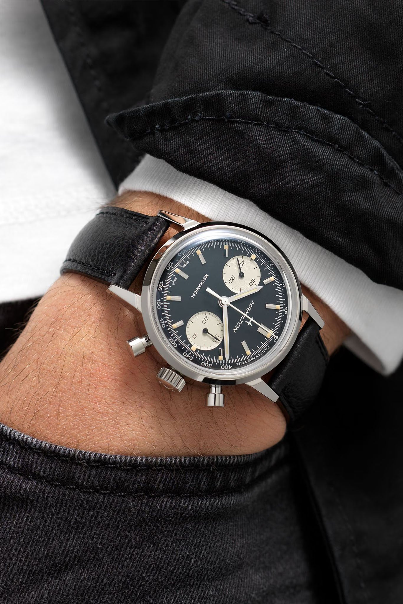 Hamilton Intra-Matic Chonograph H Mechanical rannekello