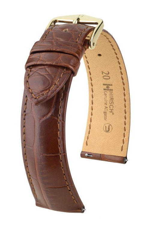 Hirsch Genuine Alligator kelloranneke, ruskea
