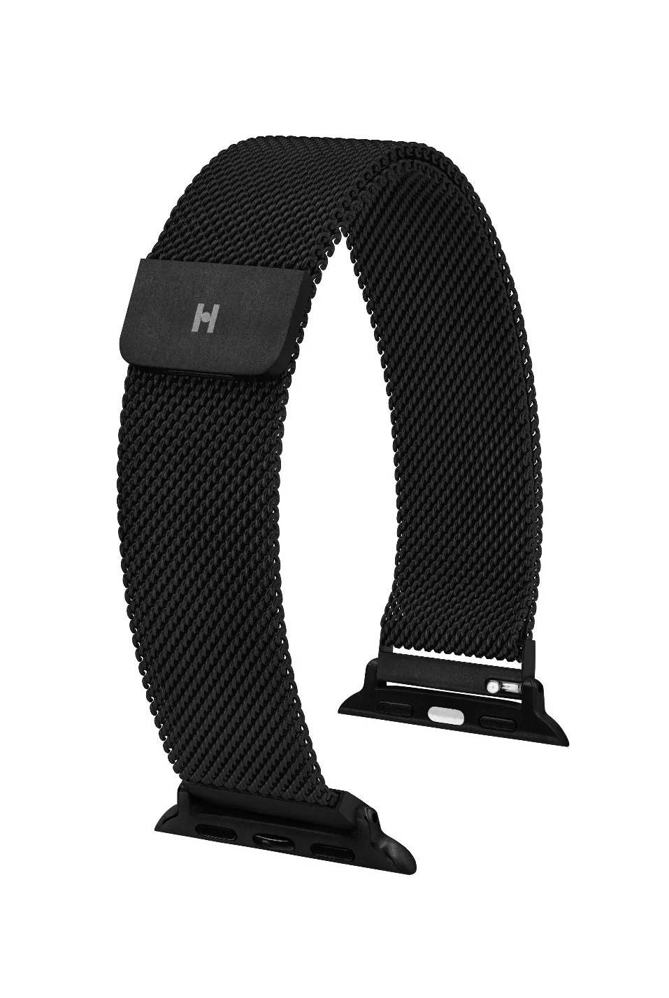 Hirsch Milanaise for Apple Watch L Black kellon ranneke
