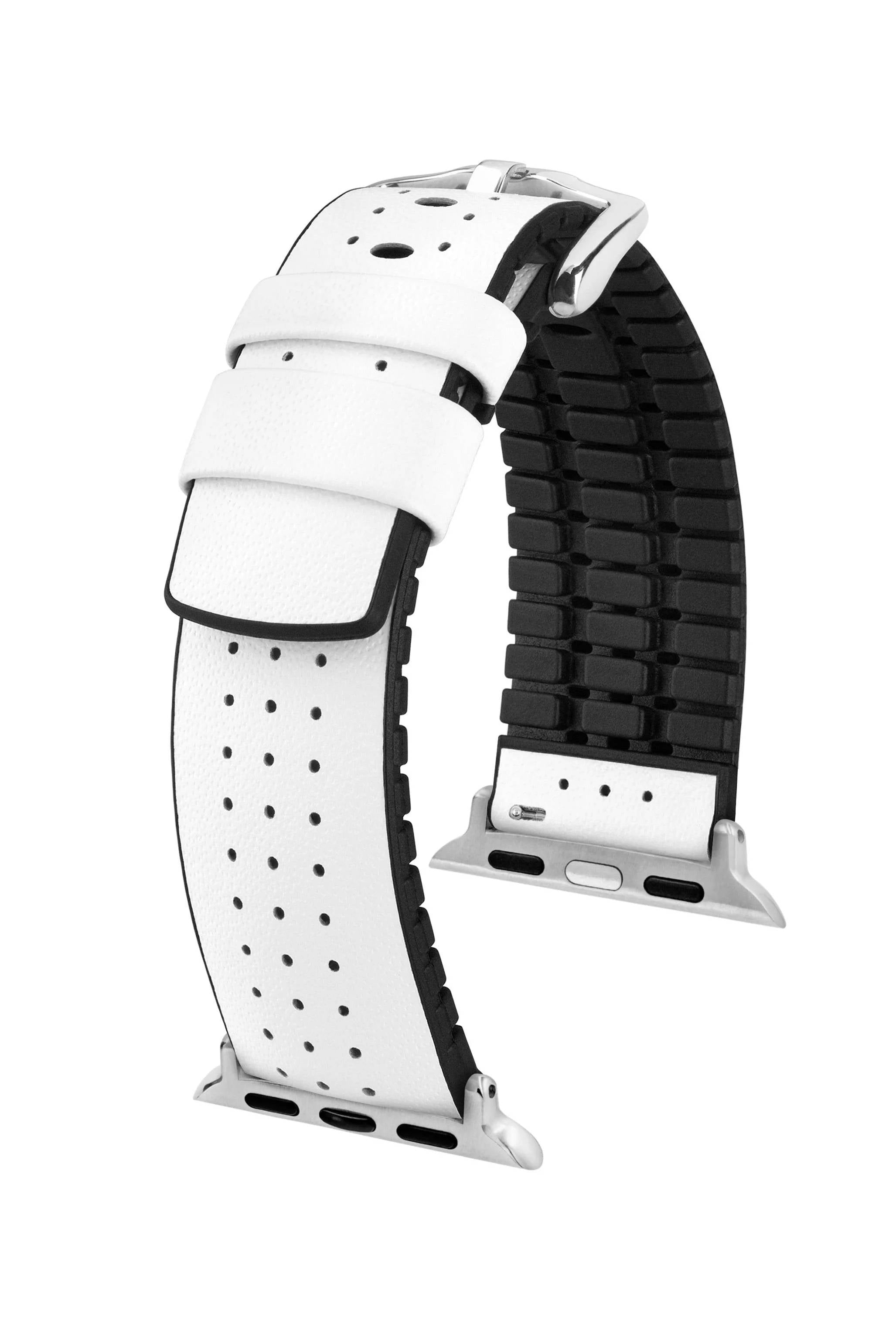 Hirsch Tiger for Apple Watch L White kellon ranneke