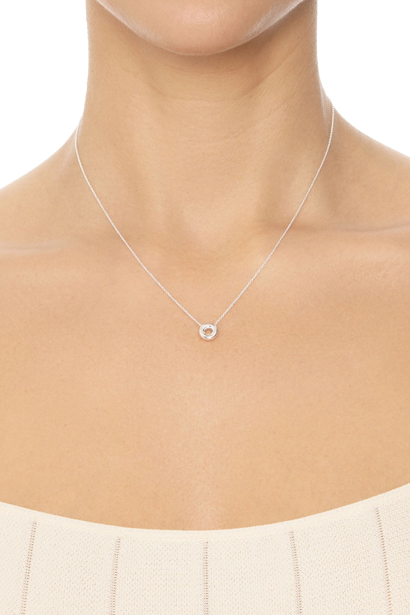 Efva Attling Lifesaver Necklace hopeinen kaulakoru