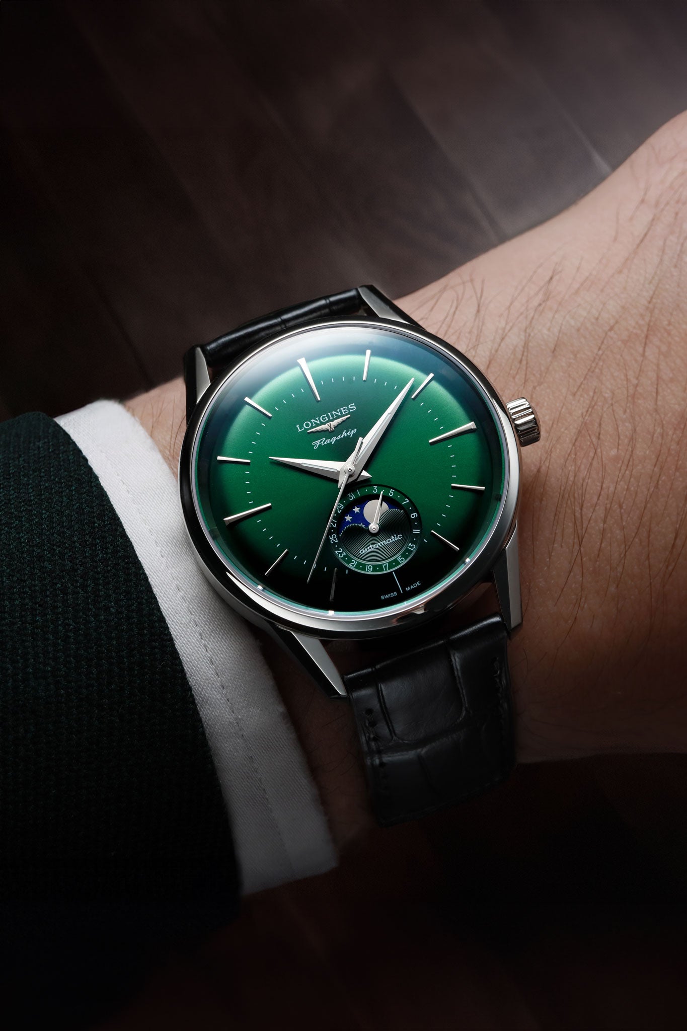 Longines Flagship Heritage Moonphase rannekello