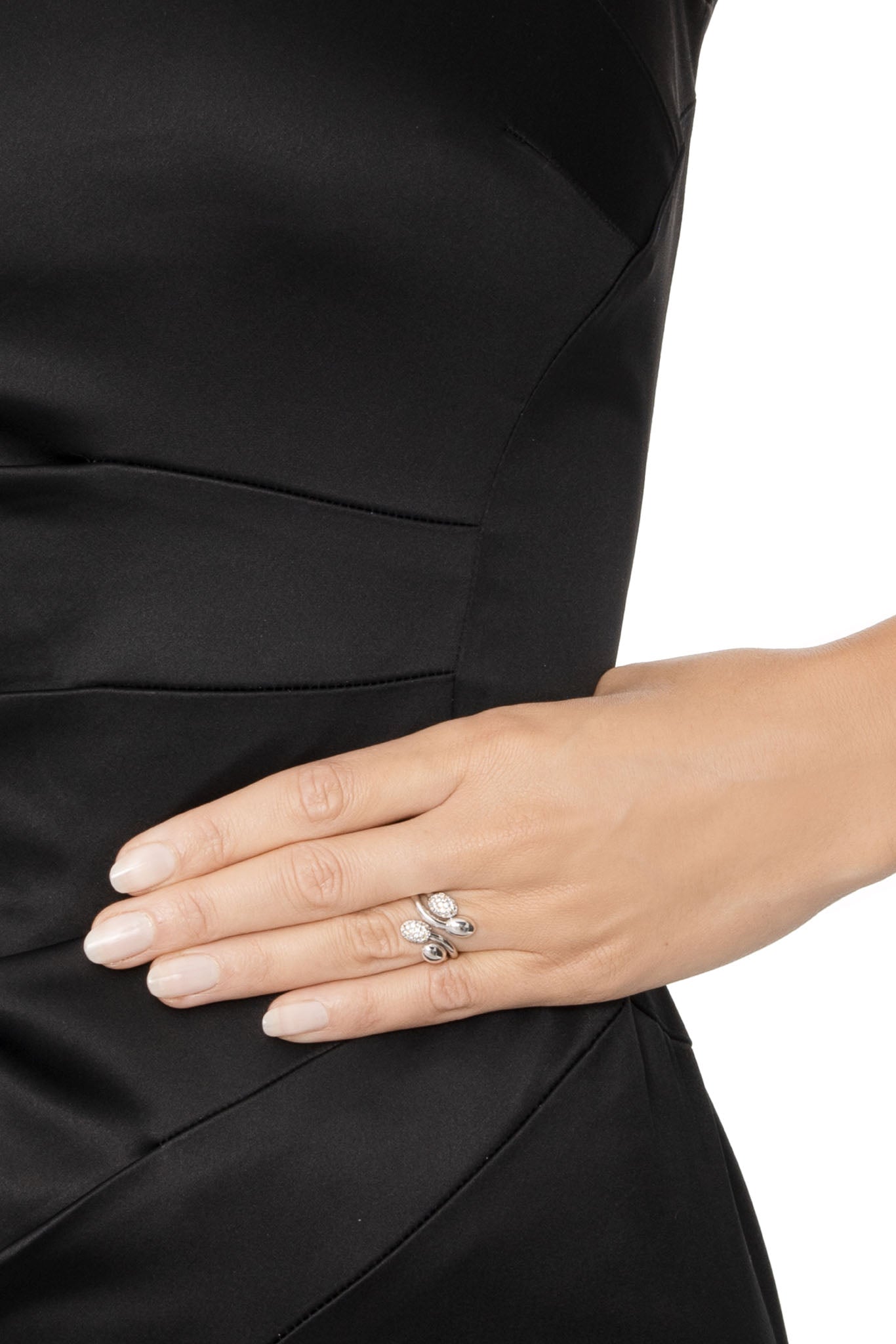 Efva Attling Love Bead & Stars Twin Ring valkokultainen timanttisormus