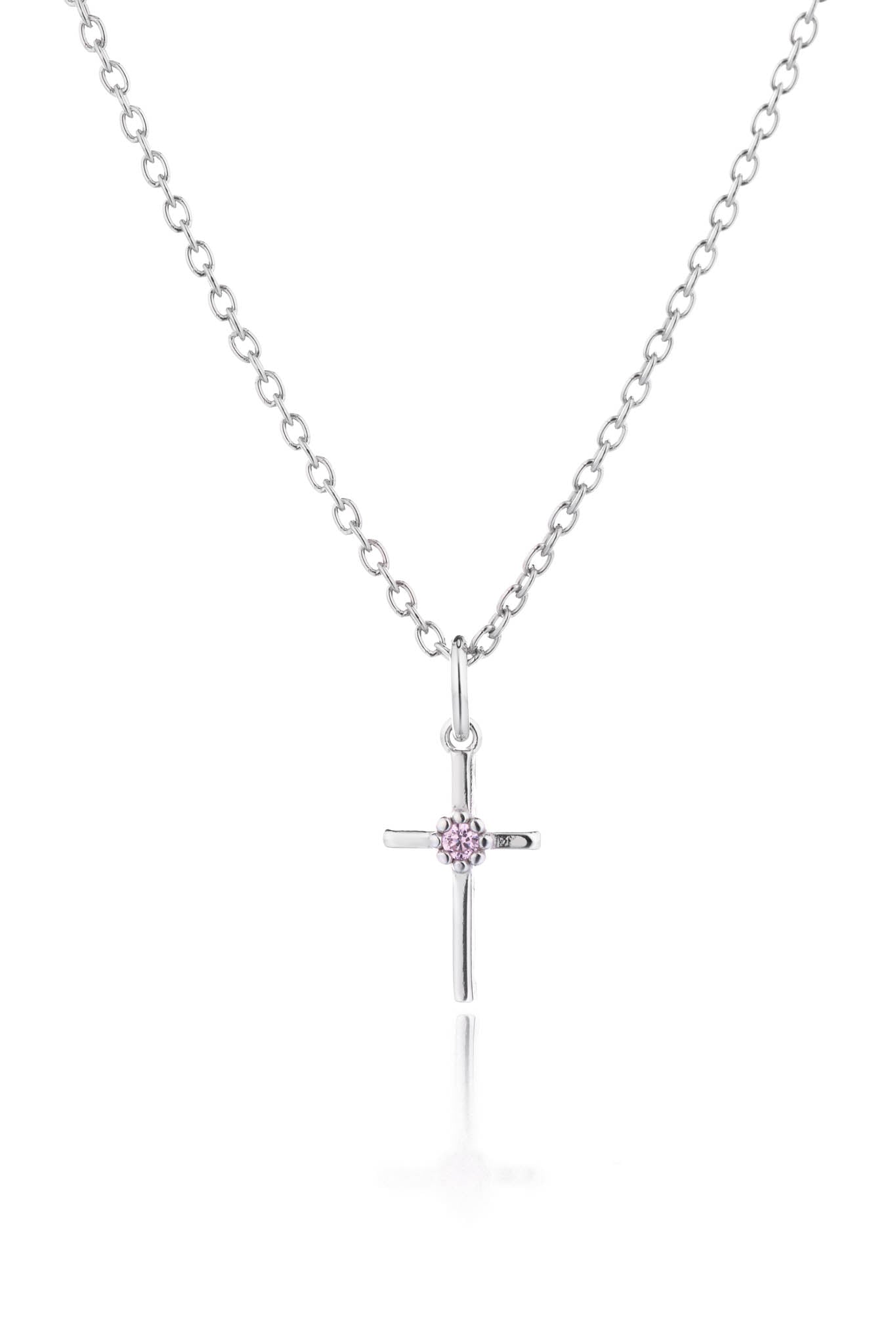 Lumoava Daisy ristiriipus hopeinen kaulakoru