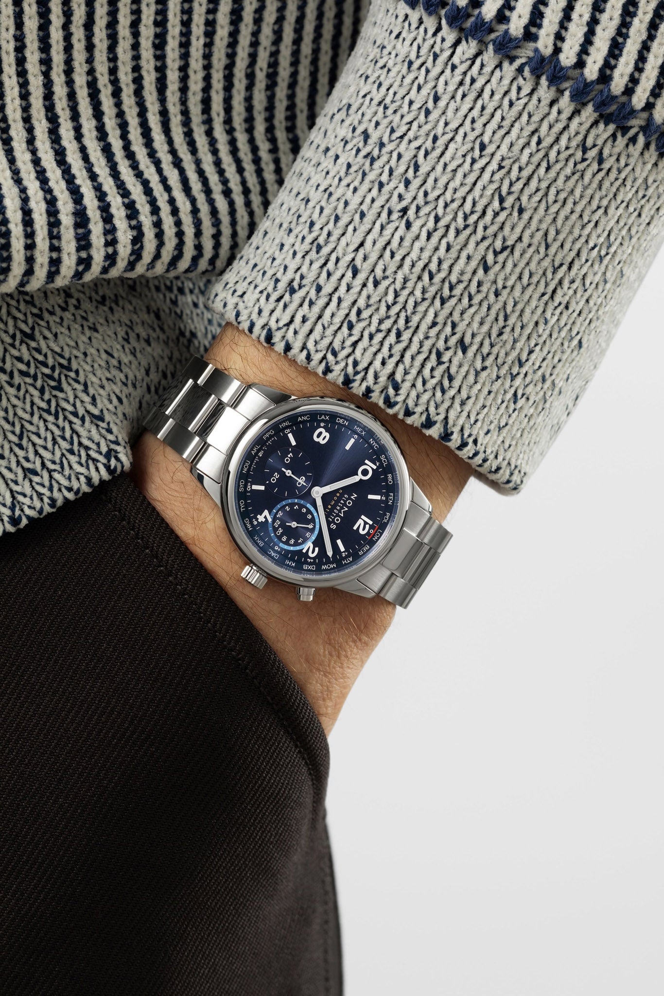 Nomos Glashütte Club Sport Neomatik Worldtimer Blue rannekello