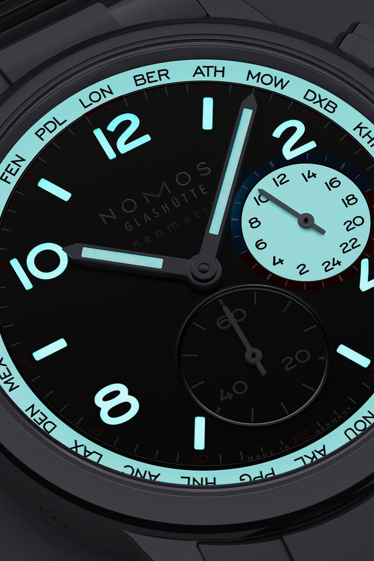 Nomos Glashütte Club Sport Neomatik Worldtimer Dark 793