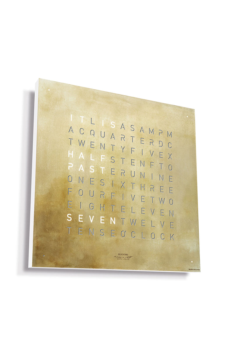 Qlocktwo Earth 45 Creator’s Edition Silver & Gold QT-E45-CE tuotekuva