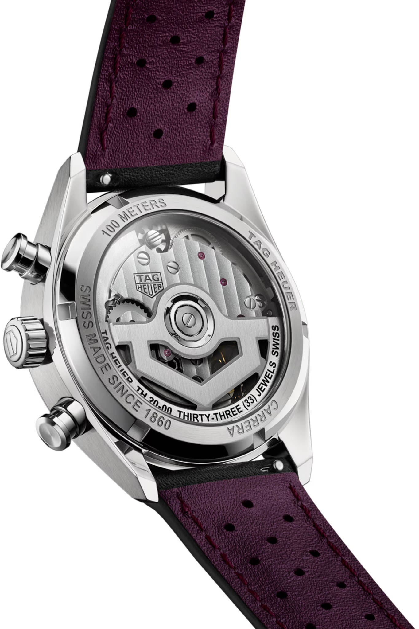 TAG Heuer Carrera Glassbox 39 Purple rannekello