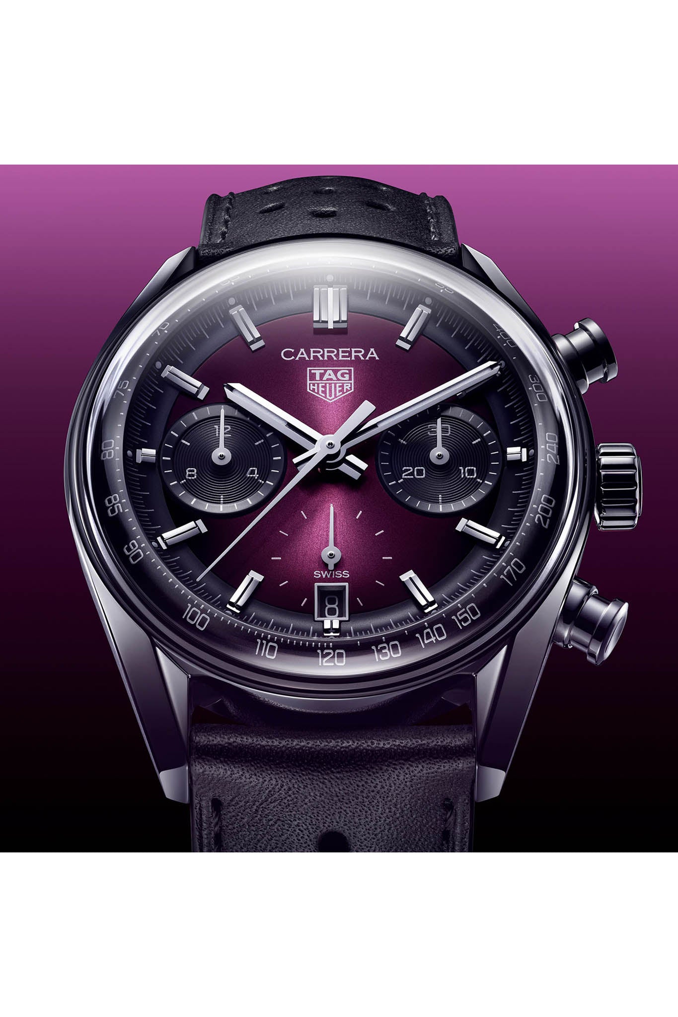 TAG Heuer Carrera Glassbox 39 Purple rannekello