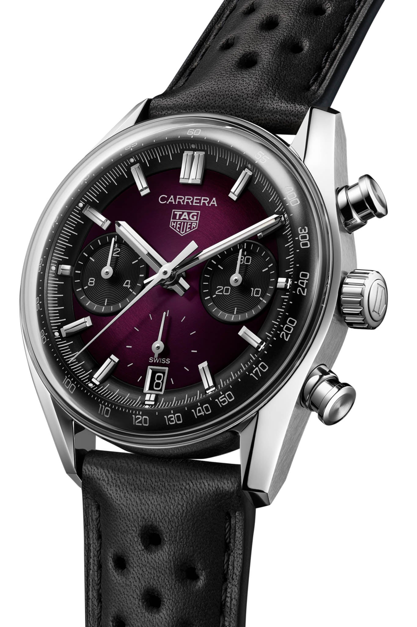 TAG Heuer Carrera Glassbox 39 Purple rannekello