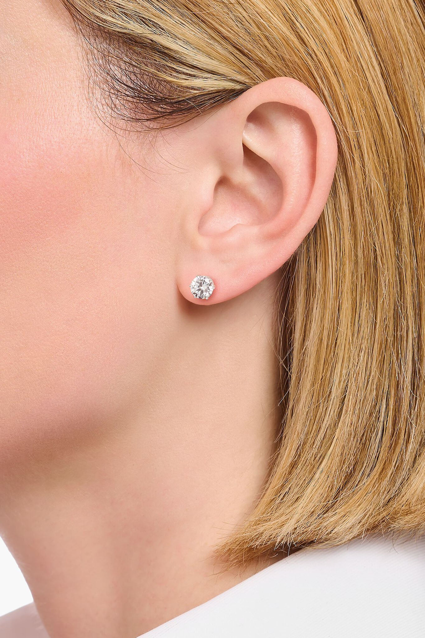 Thomas Sabo Big White Zirconia hopeiset korvakorut