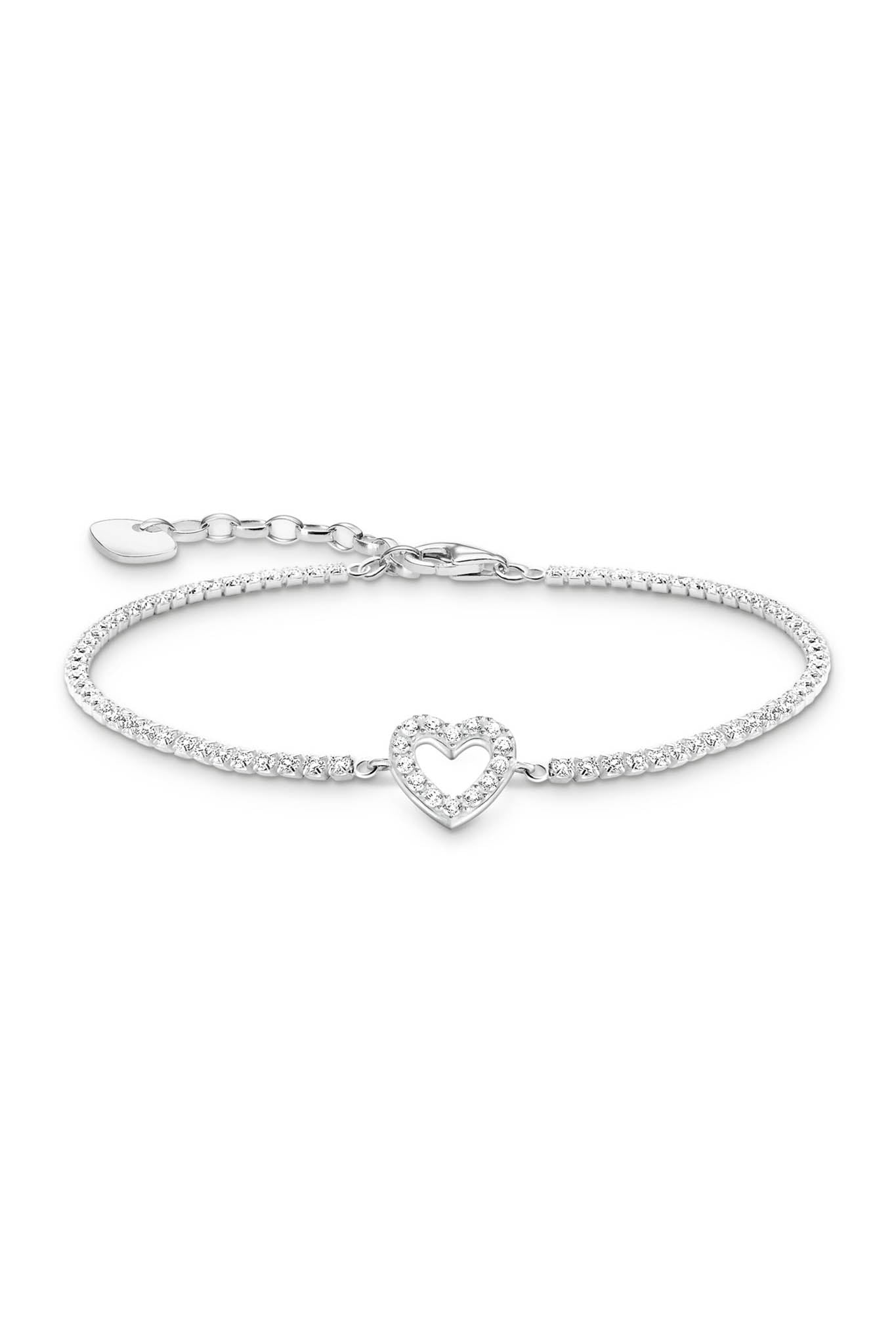 Thomas Sabo Heart Tennis hopeinen rannekoru
