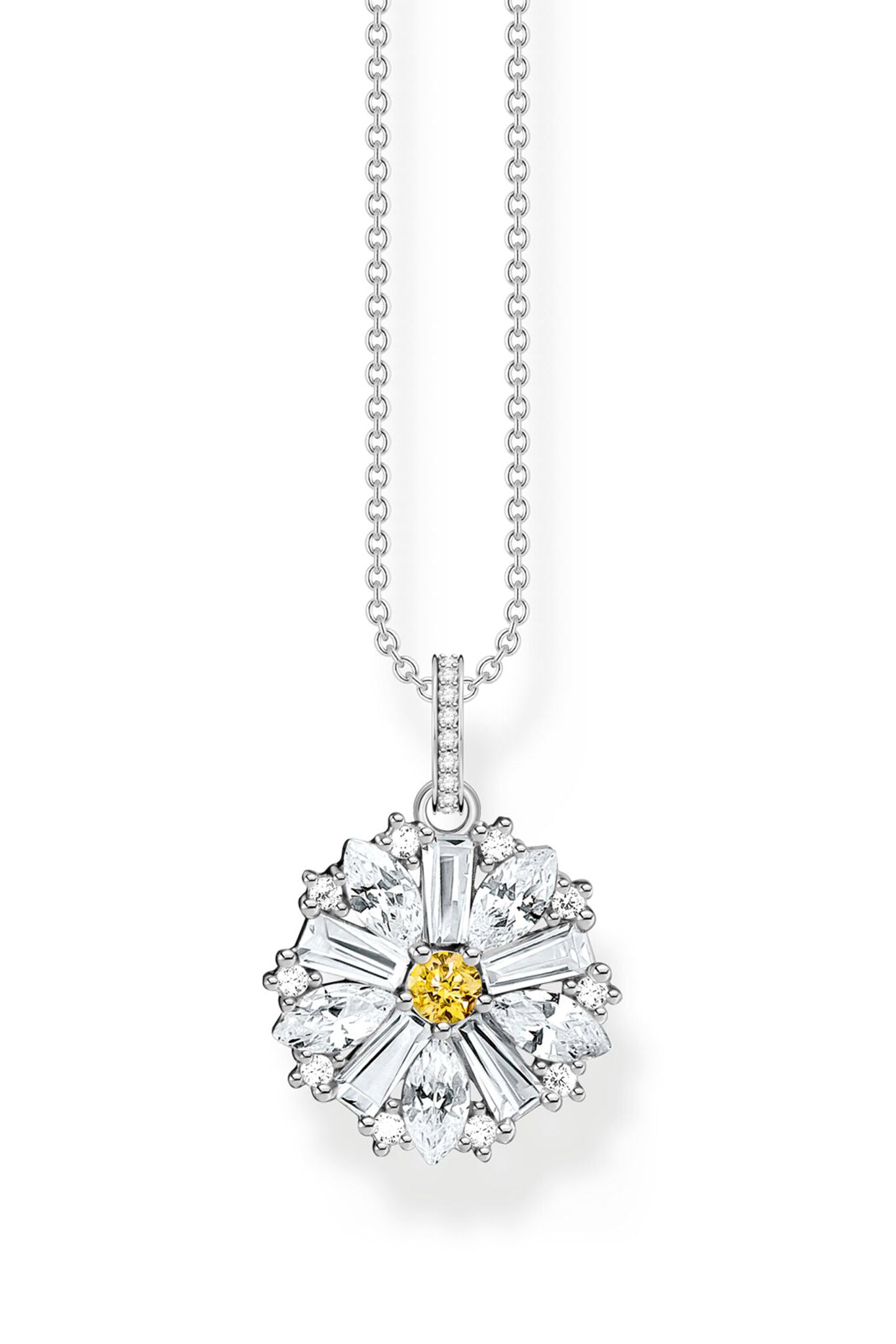 Thomas Sabo Lovely Daisy hopeinen kukka -kaulakoru