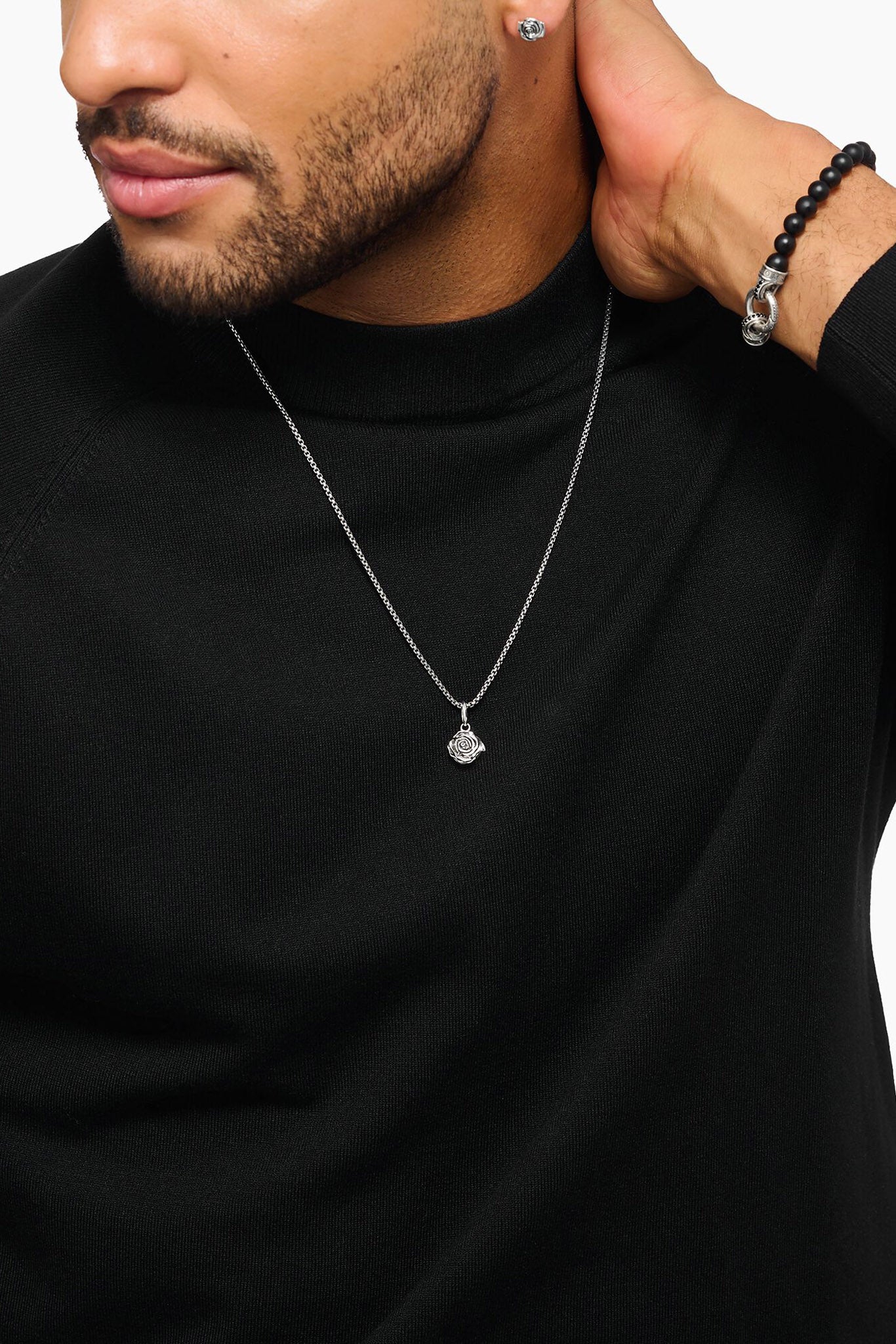 Thomas Sabo Midnight Rose hopeinen riipus