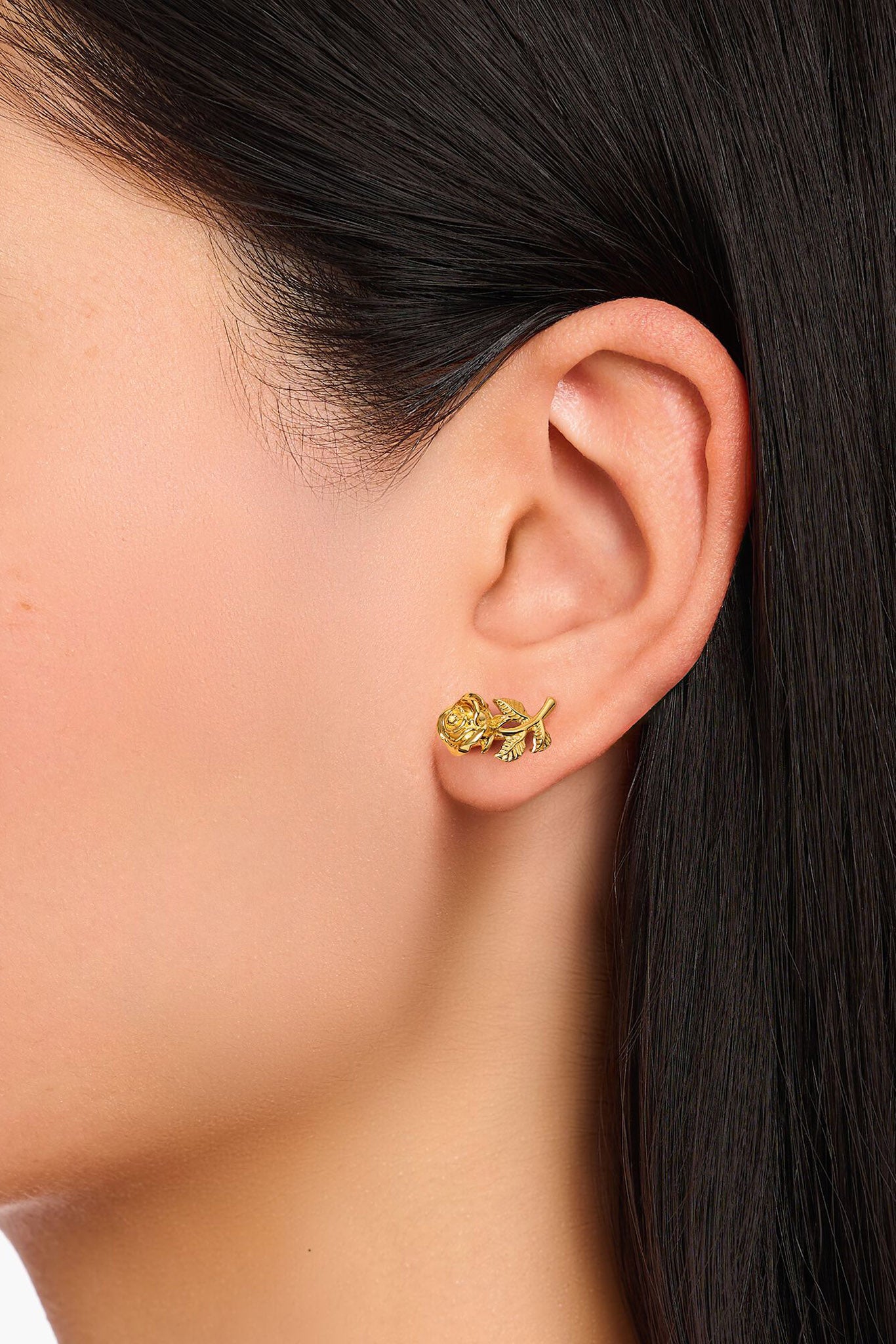 Thomas Sabo Romance roses hopeiset kullatut korvakorut