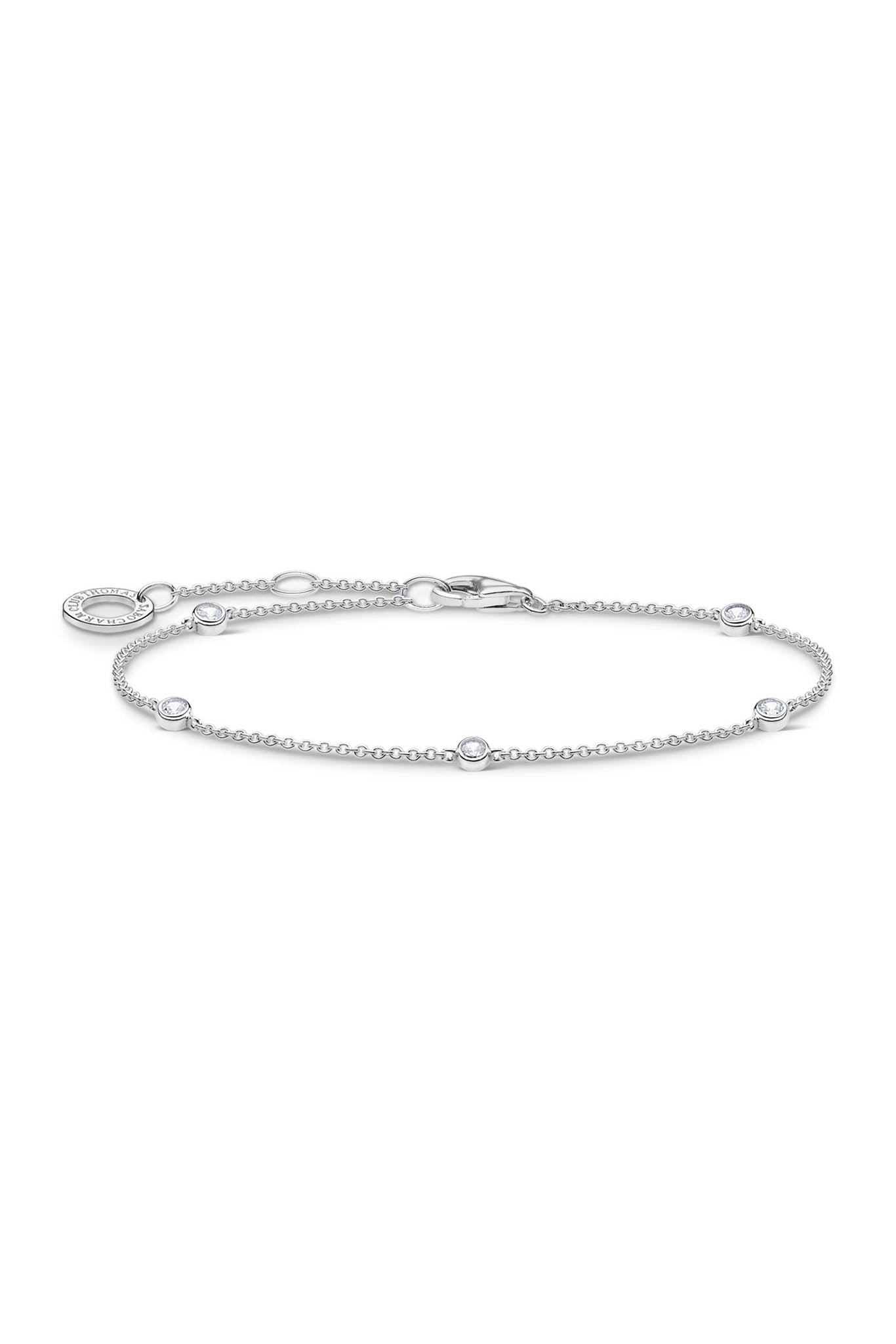 Thomas Sabo White Stones hopeinen rannekoru