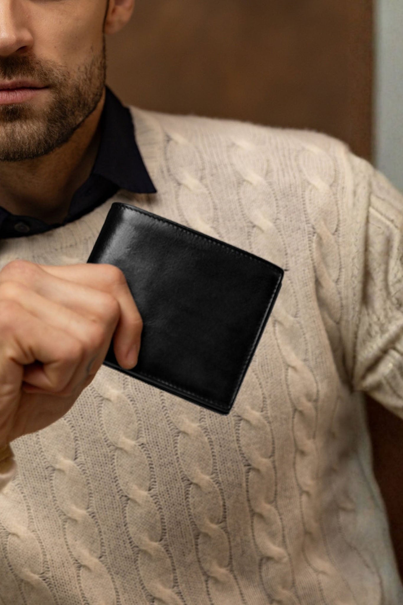 Time Resistance Daniel, nahkalompakko, musta