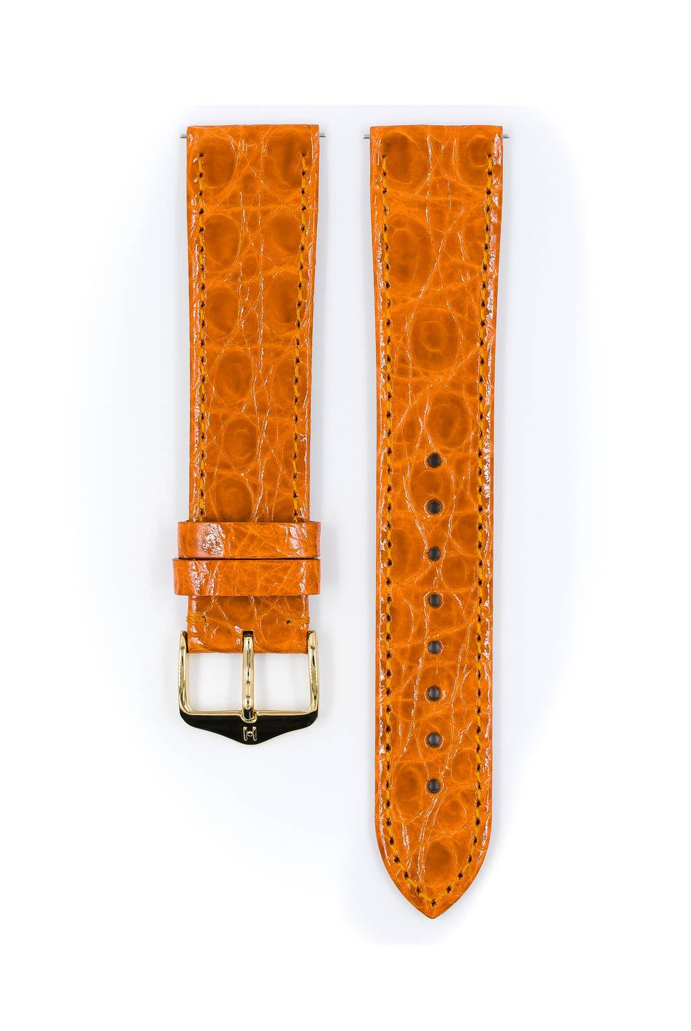 Hirsch Genuine Croco L Orange Shiny kellon ranneke 17,00mm