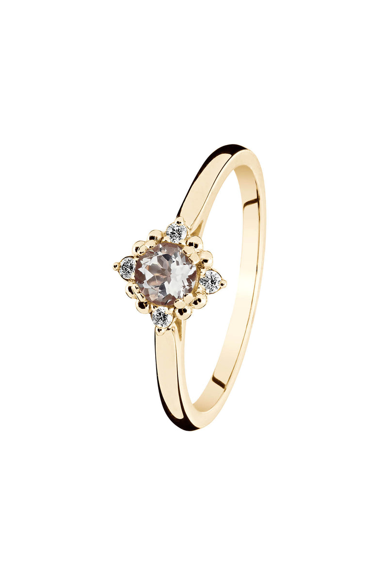 Celeste kultainen timanttisormus morganiitilla 0,04ct 033-440MO-04 tuotekuva