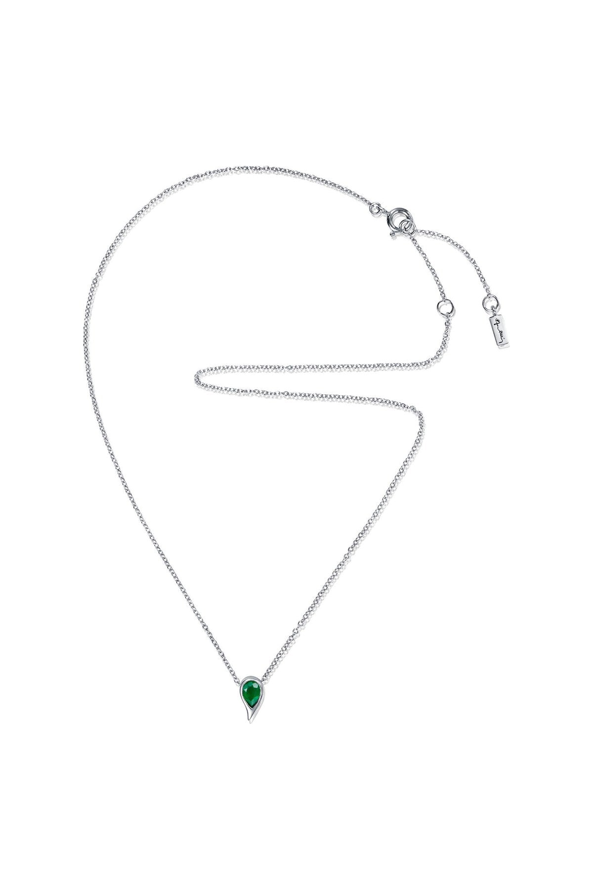 Efva Attling Sparkle Of Life Single Necklace - Green hopeinen kaulakoru