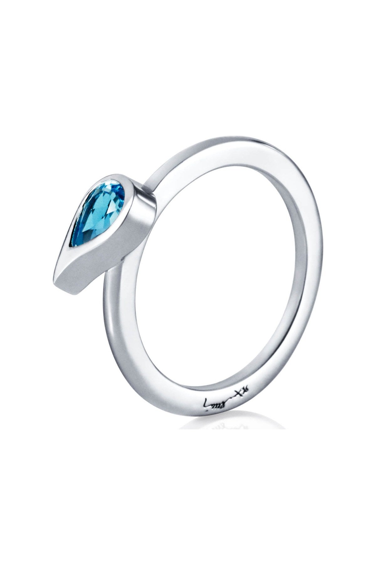Efva Attling Sparkle Of Life Ring - Blue Topaz hopeinen sormus