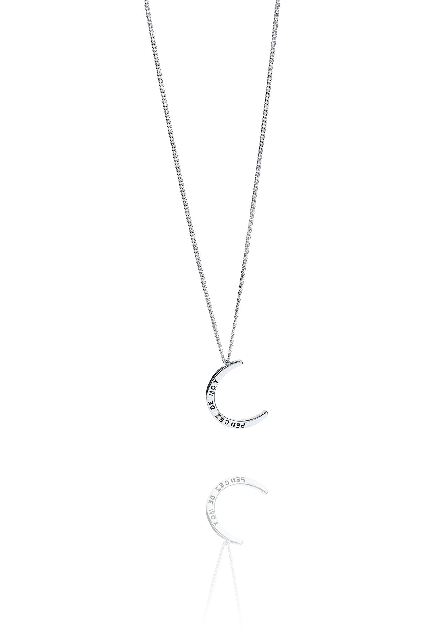 Efva Attling Pencez Moon Necklace hopeinen kaulakoru Säädettävä:40/45cm