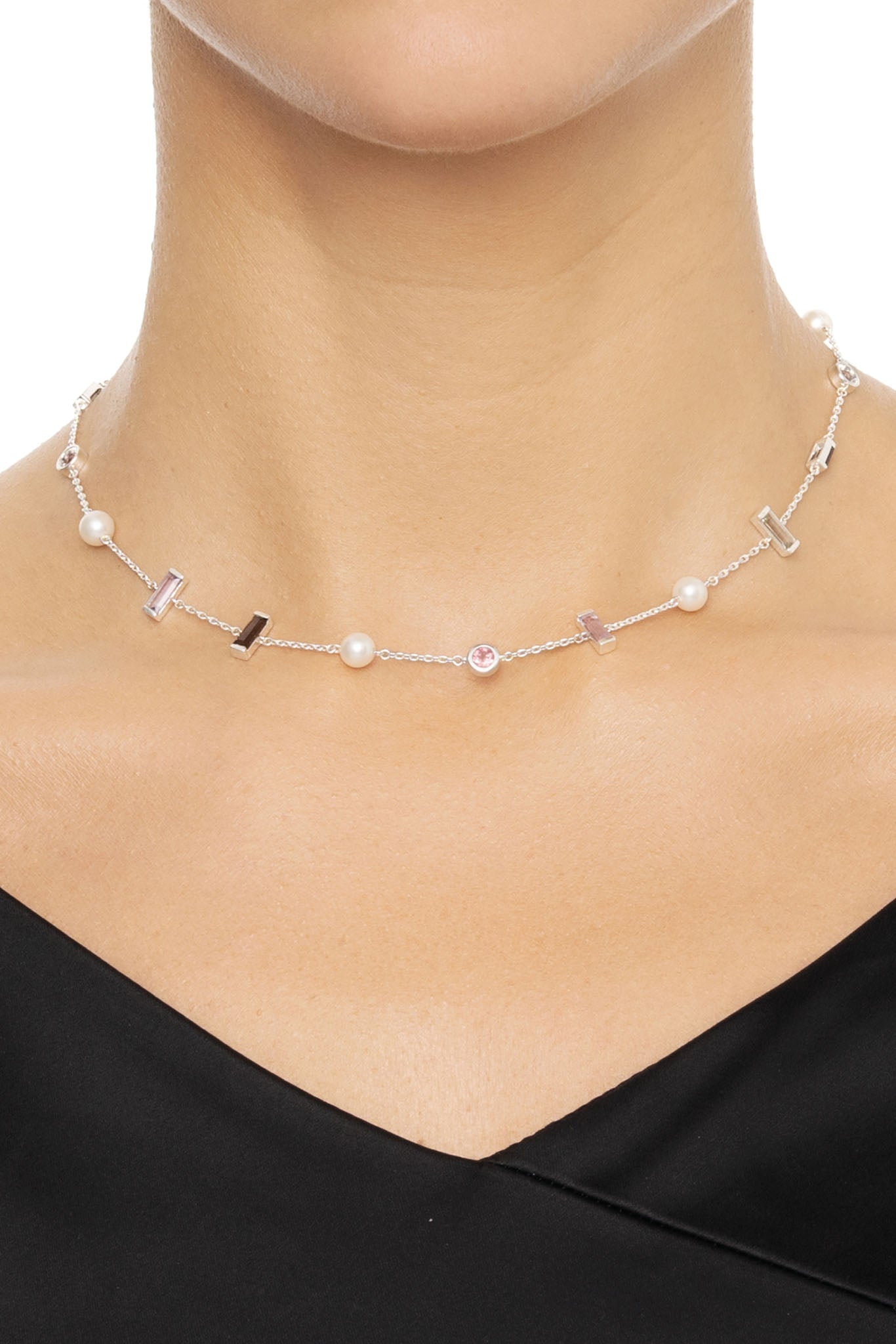 Efva Attling Dreams & Pearls Necklace hopeinen kaulakoru
