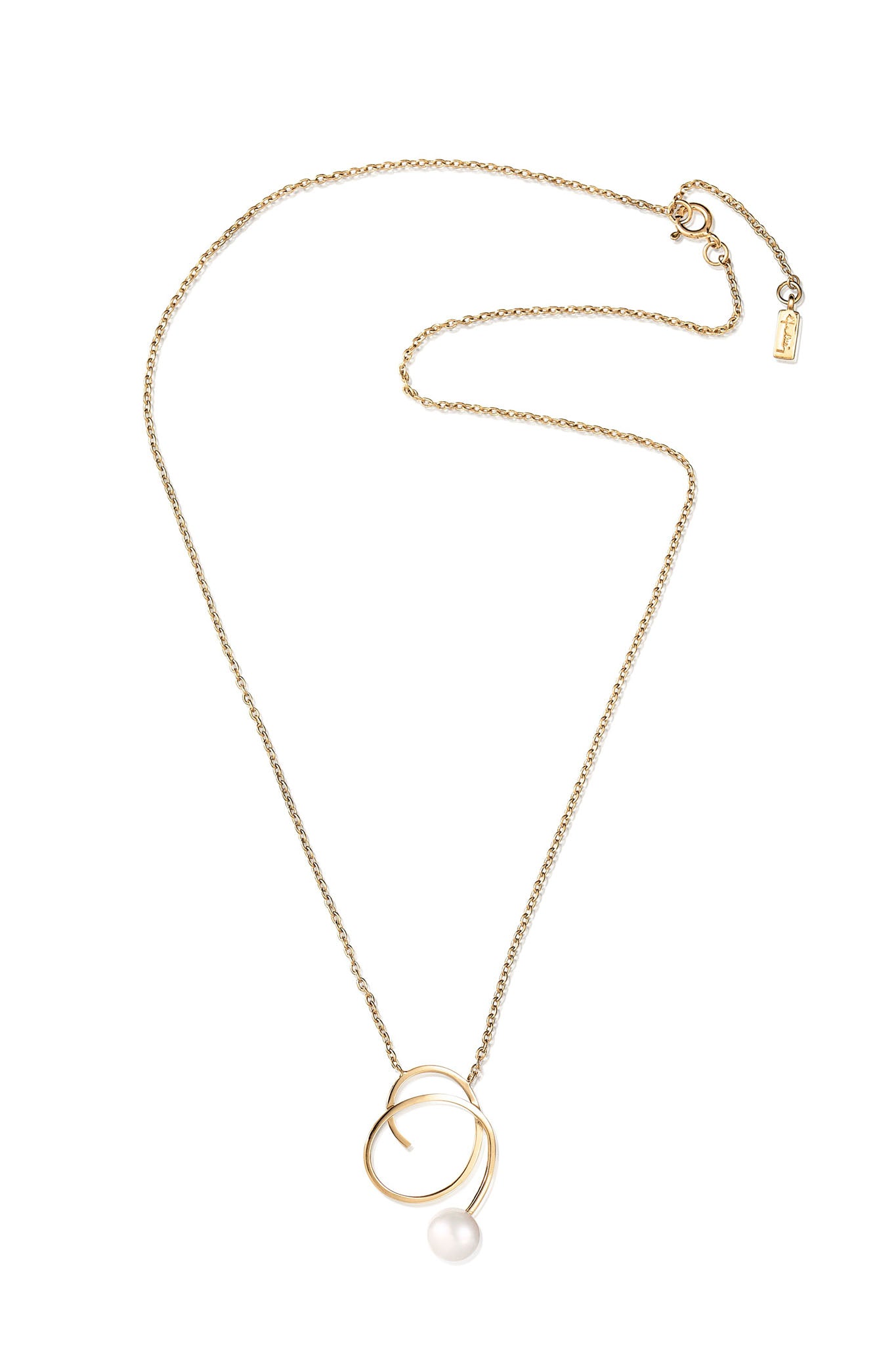 Efva Attling Little Curly Pearly Necklace kultainen kaulakoru Säädettävä:42/45cm