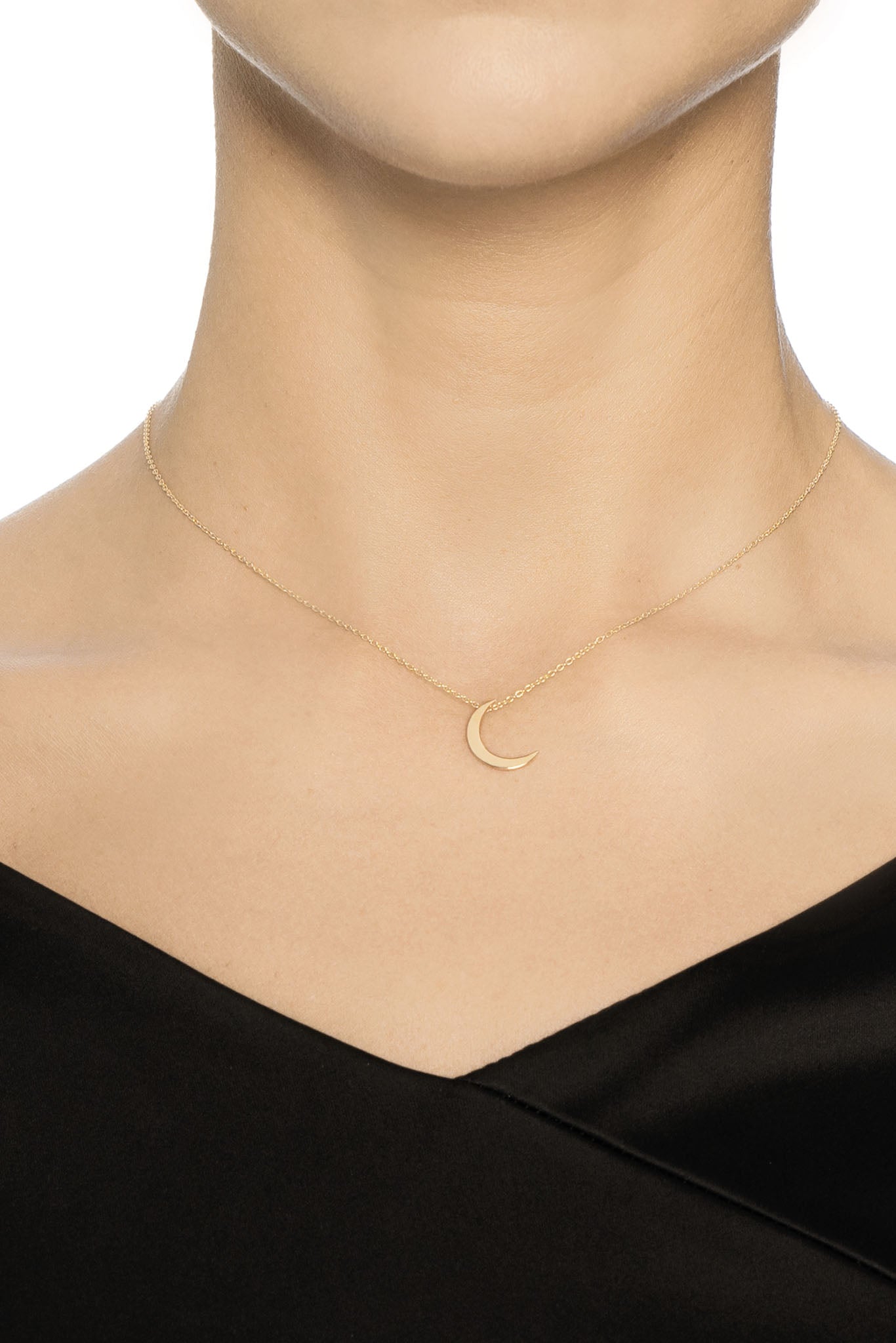 Efva Attling Pencez Moon Necklace kultainen kaulakoru Säädettävä:40/45cm