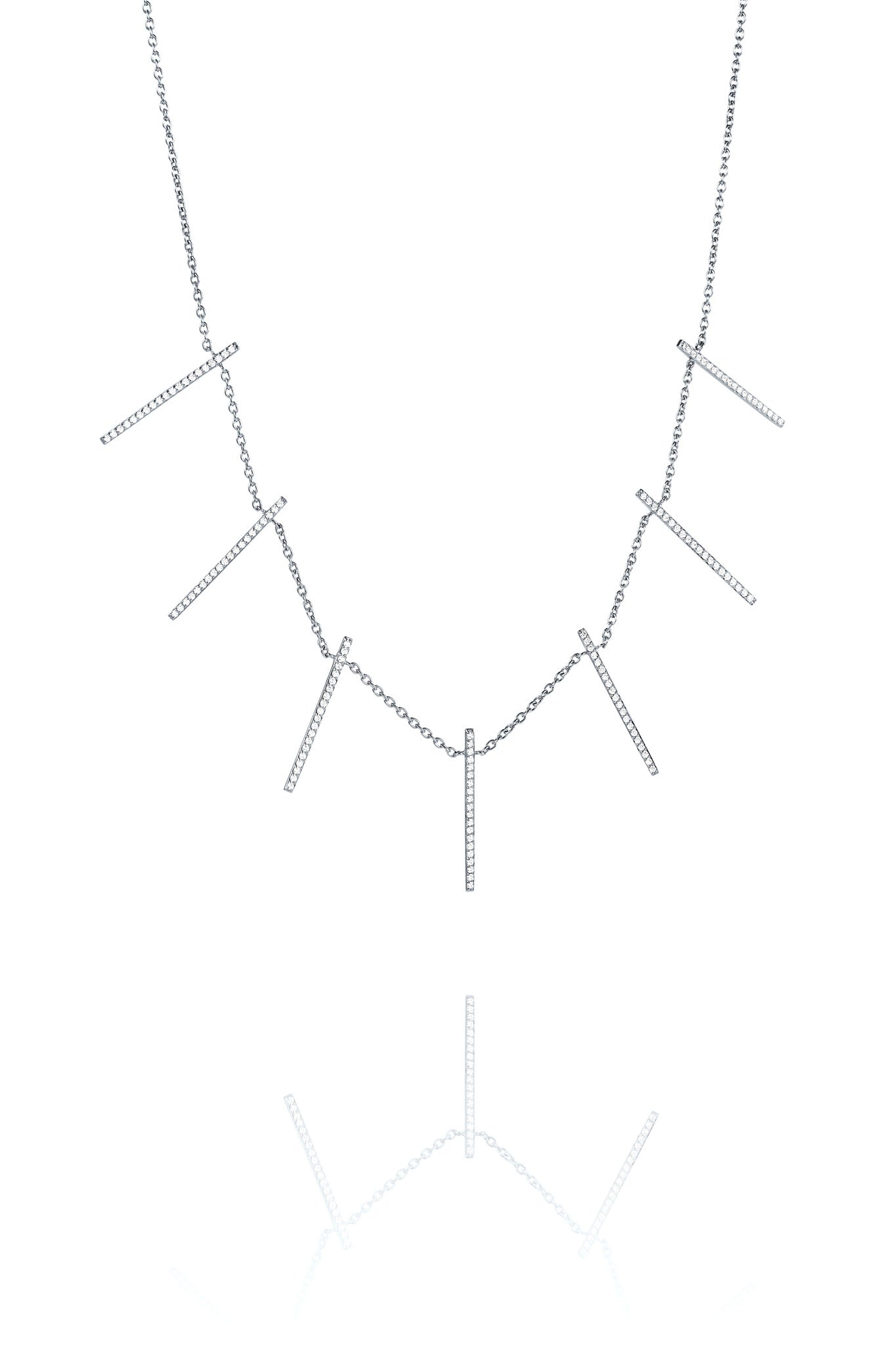 Efva Attling Starline & Stars Collier valkokultainen timanttikaulakoru Säädettävä:40/45cm