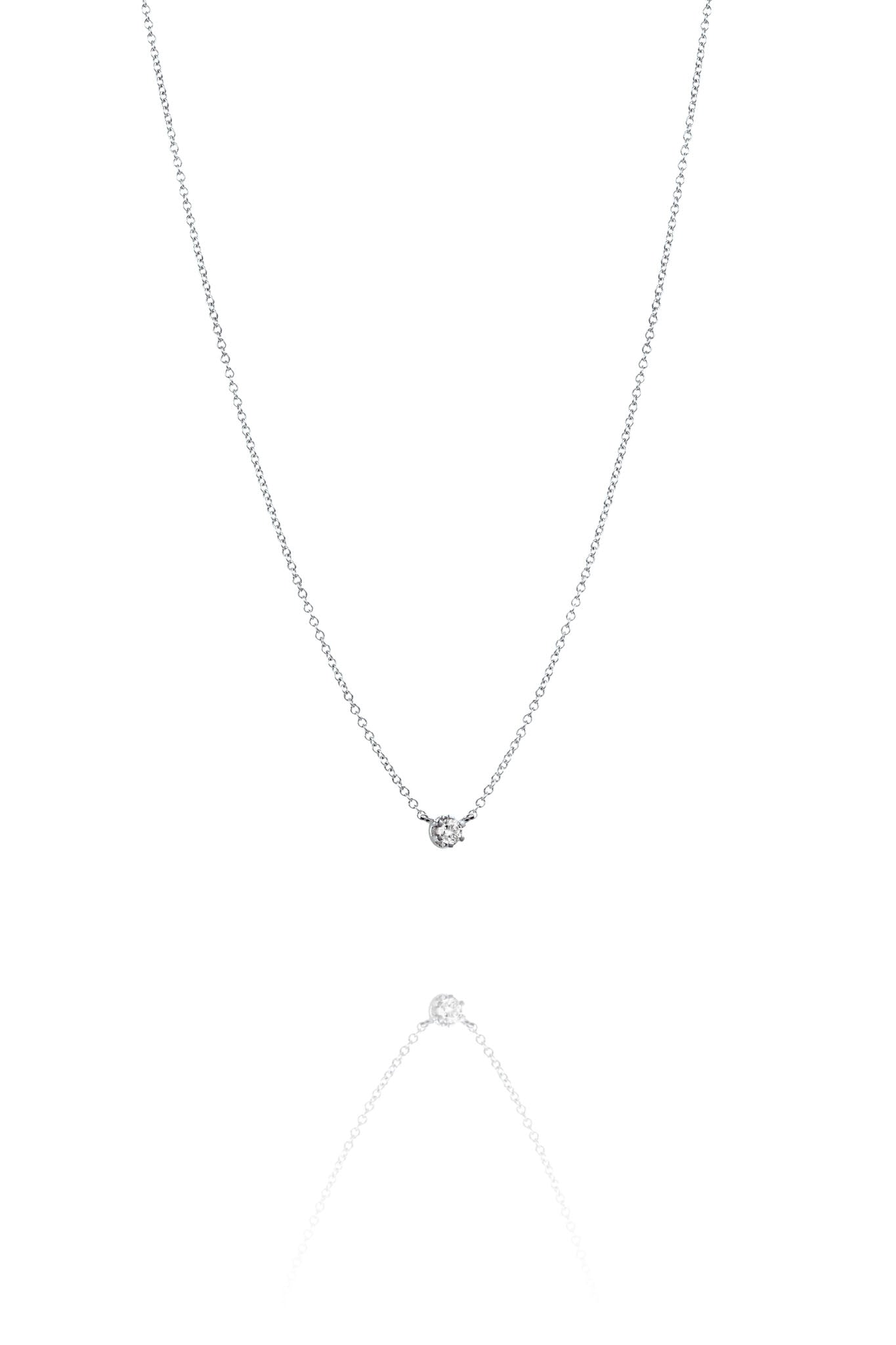Efva Attling Crown & Stars Necklace 0.19ct valkokultainen timanttikaulakoru