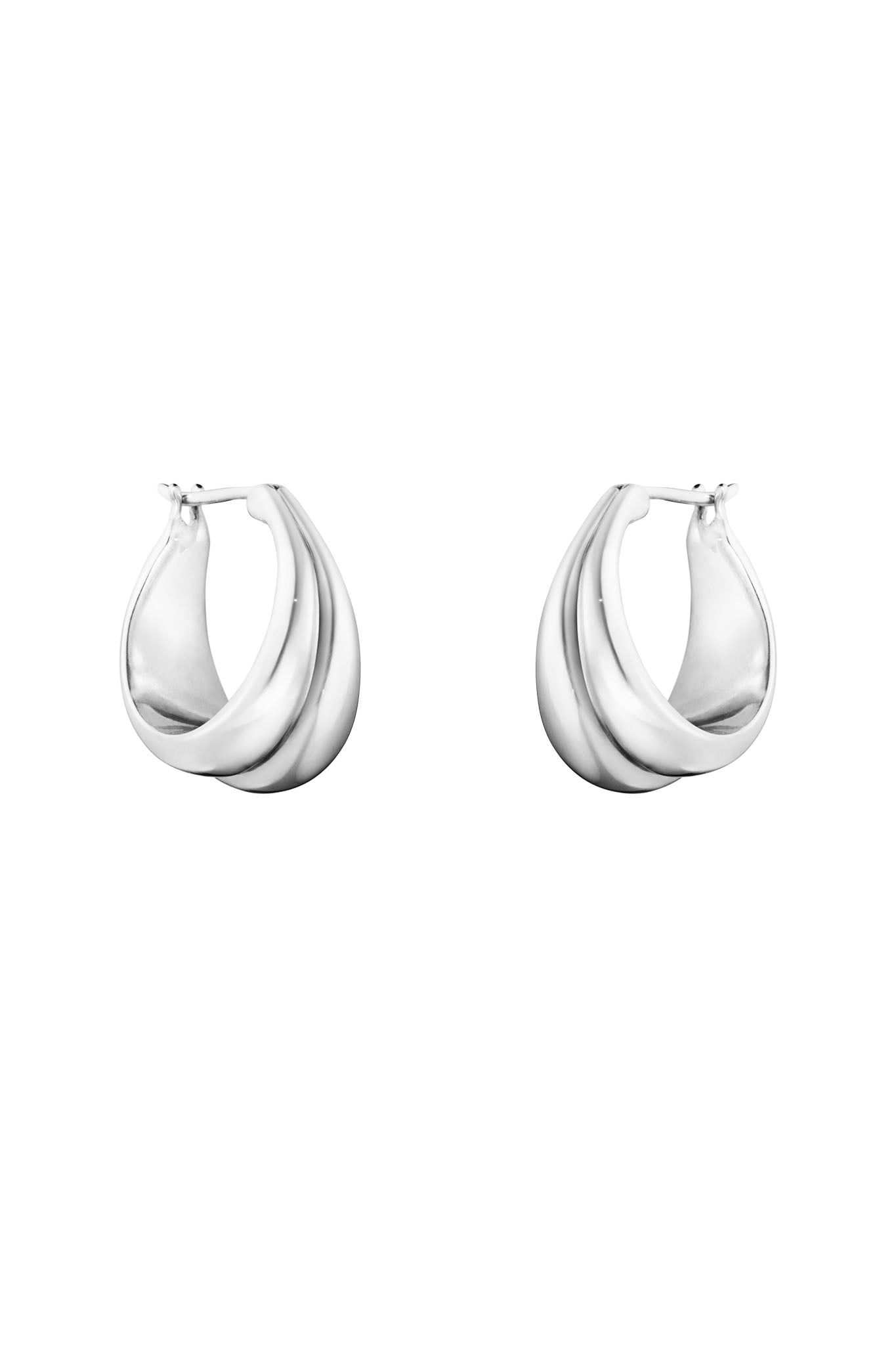 Georg Jensen Curve medium hopeiset korvakorut Default Title