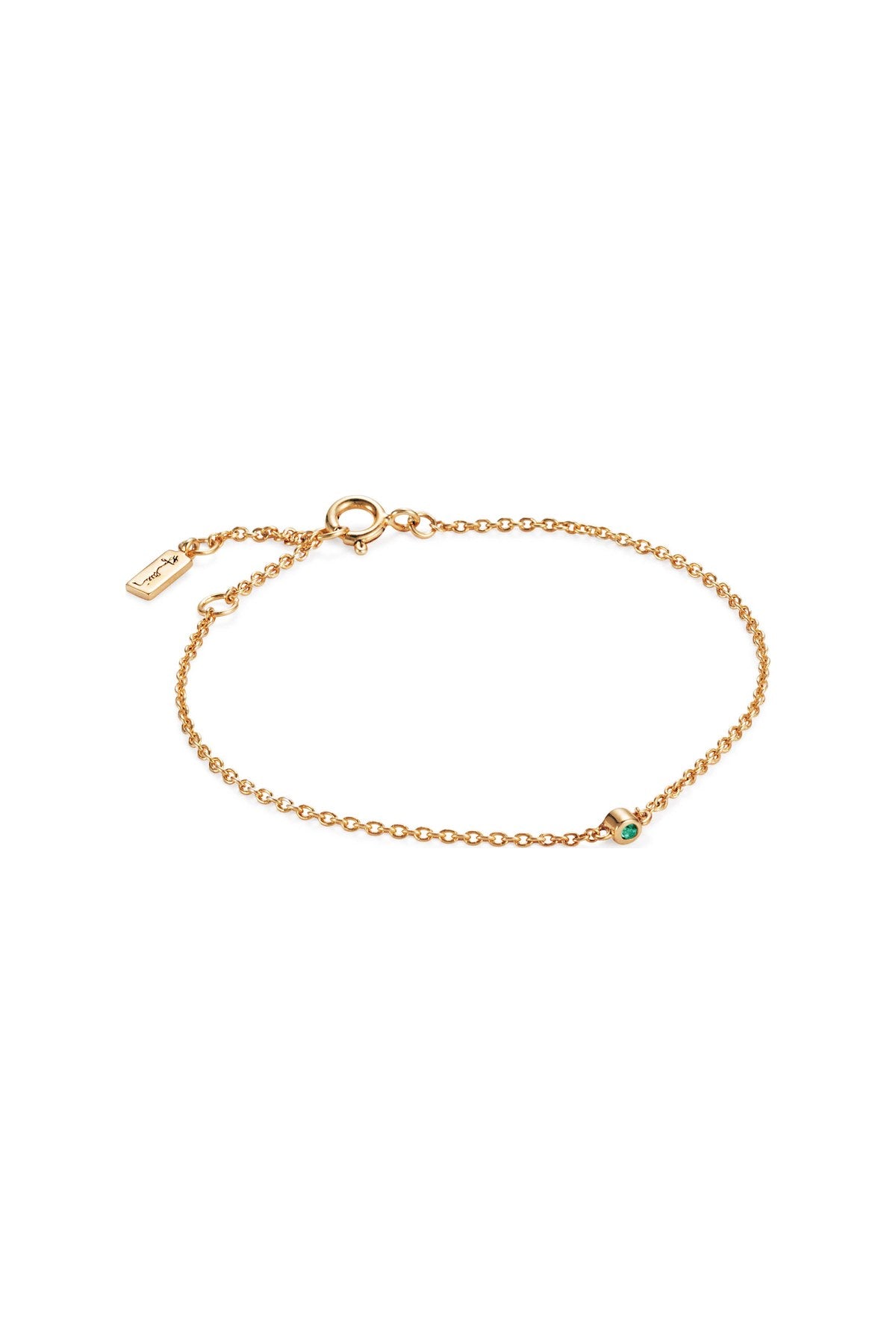 Efva Attling Micro Blink Bracelet - Green Emerald kullattu rannekoru