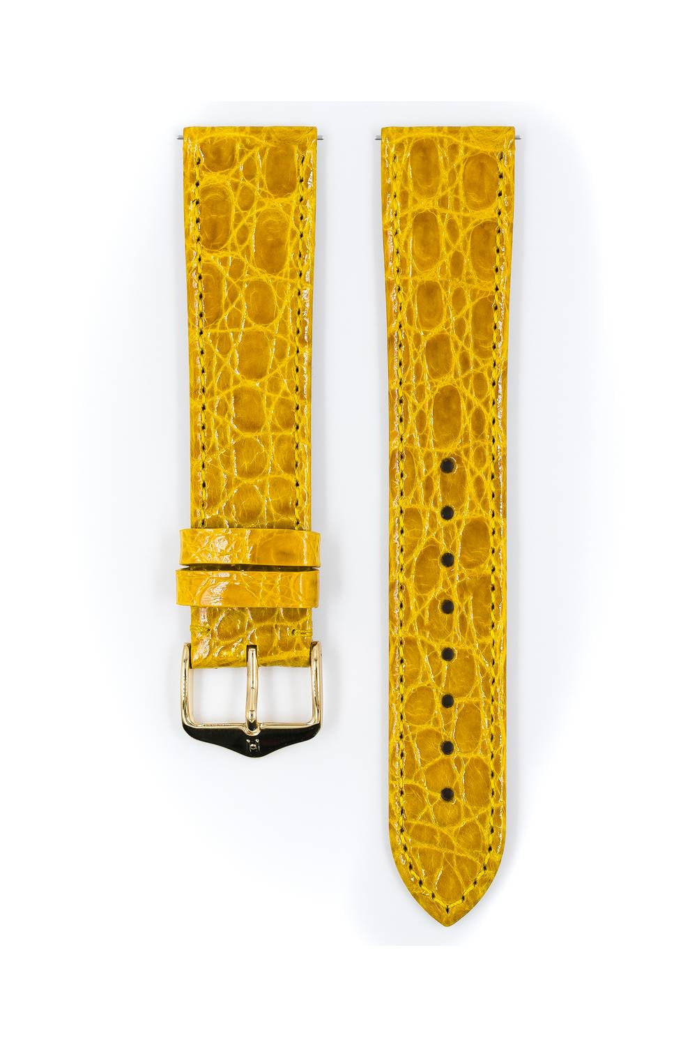 Hirsch Genuine Croco M Yellow Shiny kellon ranneke 12,00mm