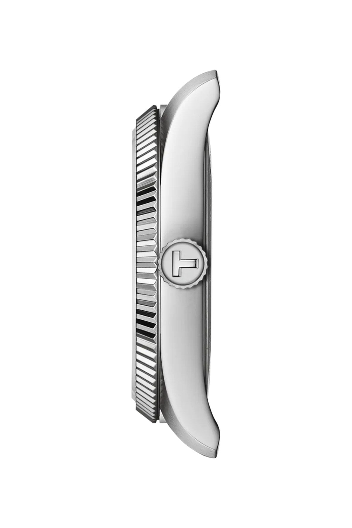 Tissot Ballade 34 mm sininen rannekello – Profile view of the watch case Tissot Ballade 34mm