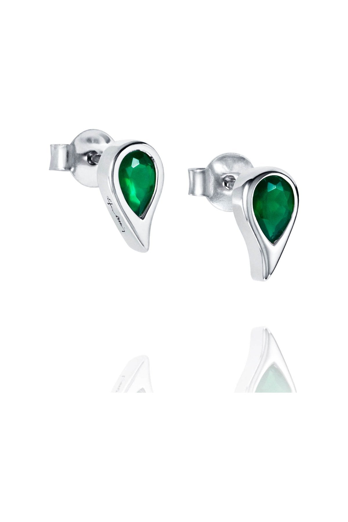 Efva Attling Sparkle Of Life Single Ear - Green hopeiset korvakorut