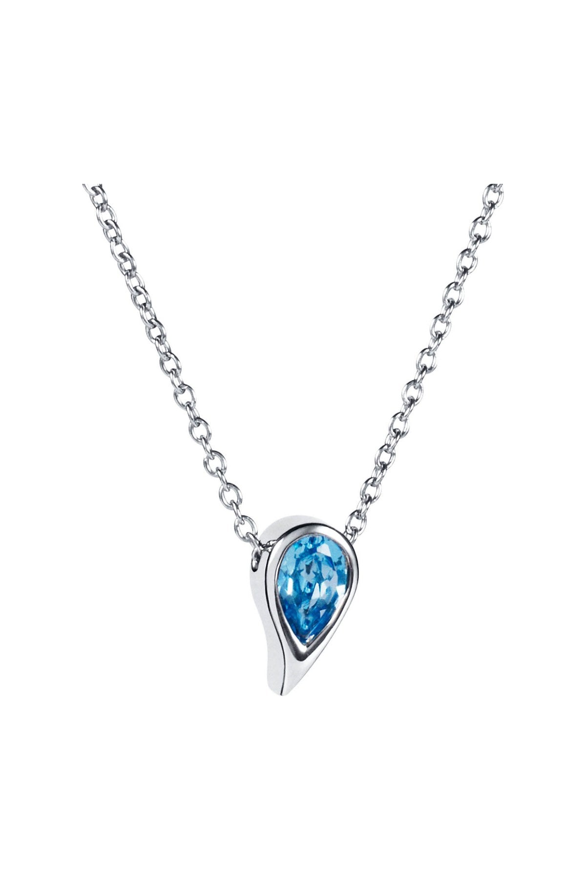 Efva Attling Sparkle Of Life Single Necklace - Blue Topaz hopeinen kaulakoru