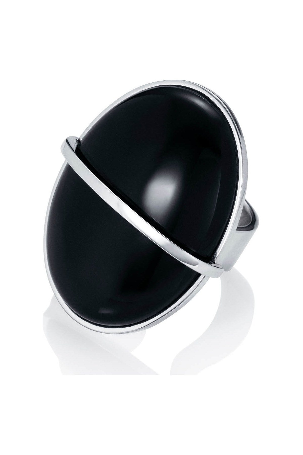 Efva Attling Slick & Black Ring hopeinen sormus